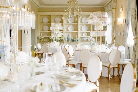 Wedding reception room at Chateau Mcely